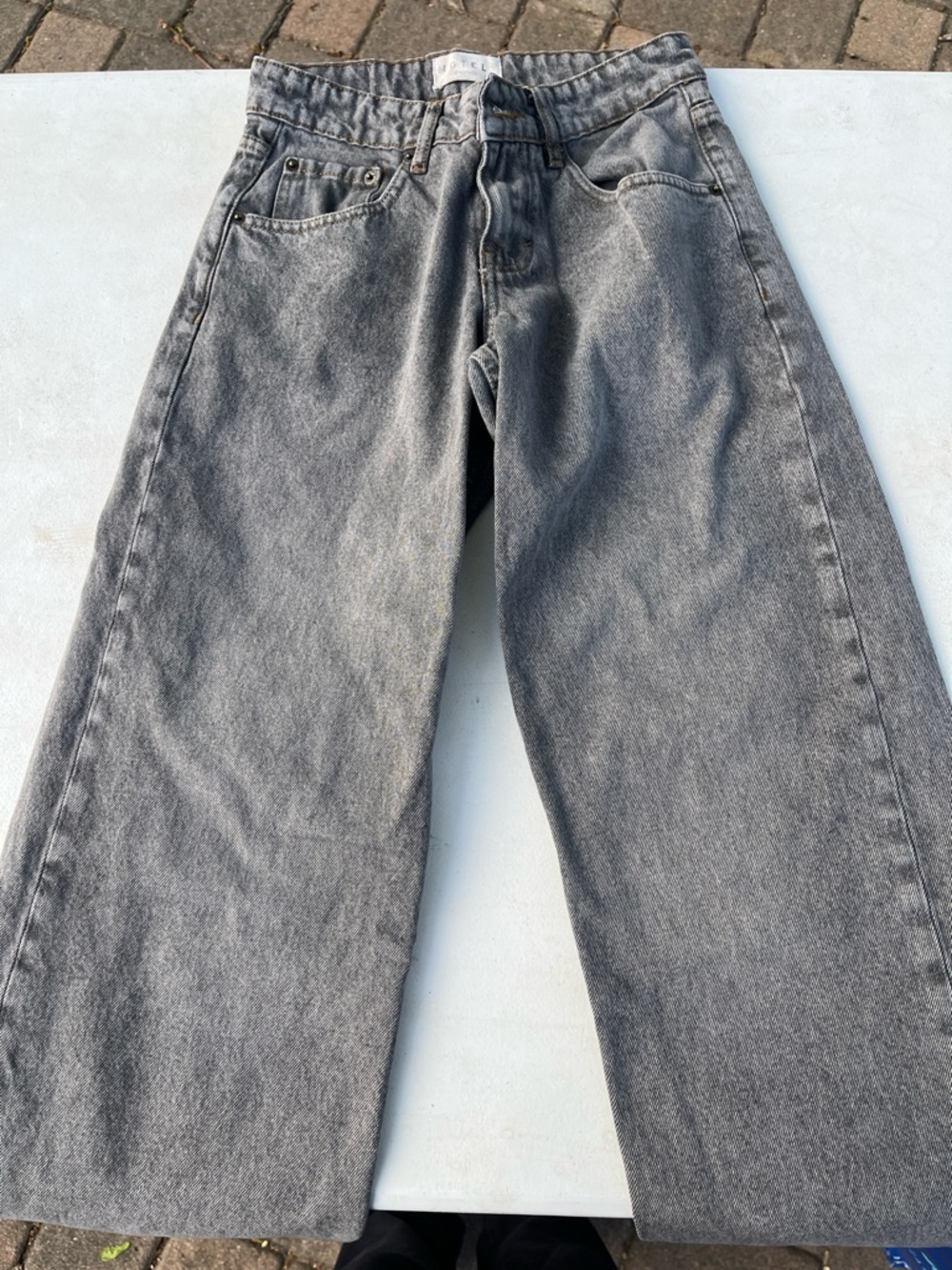 Motel Rocks Women's Washed Gray Bootcut Jeans
